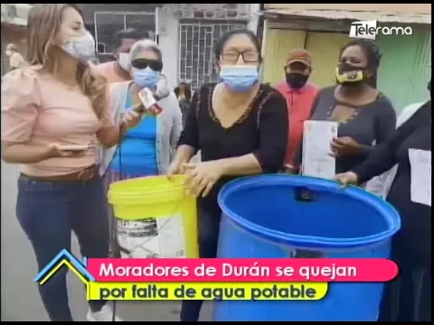 Moradores de Durán se quejan por falta de agua potable