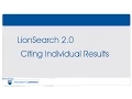 Citing Individual Results in LionSearch 2 0