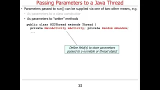 Passing Parameters to a Java Thread