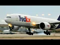 4k FedEx 777L landing at El Paso Intl Airport RARE 2021