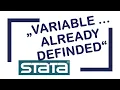 Stata 07 2 Was tun bei der Fehlermeldung variable already defined incl capture drop