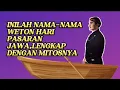 Lagu INILAH NAMA-NAMA WETON HARI PASARAN JAWA,LENGKAP DENGAN MITOSNYA