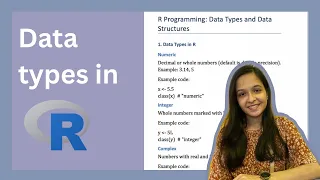 Data Types in R Programming - R tutorial for beginners