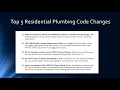 Top 5 Residential Plumbing Code Changes