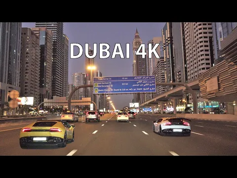 Download MP3 Dubai 4K - Driving Downtown - Skyscraper Sunset