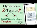 Hypothesis Test for Proportion Template in Sheets Critical P-values