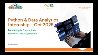 Python Data Analytics Internship Session 12 NumPy Arrays Operations SASF