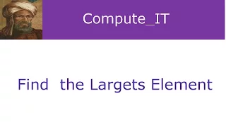 Find Largest Element in an Array