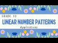 Grade 10 Applications of linear number patterns