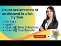 Python program to Count occurrences of an element in a list