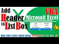 Excel VBA - Add header to ListBox