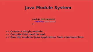 JAVA MODULE SYSTEM How to create a module compile it and run the modular app from command line