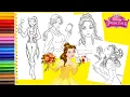 Coloring Disney Princess Belle Anime Coloring Pages - Beauty and the Beast Coloring Book
