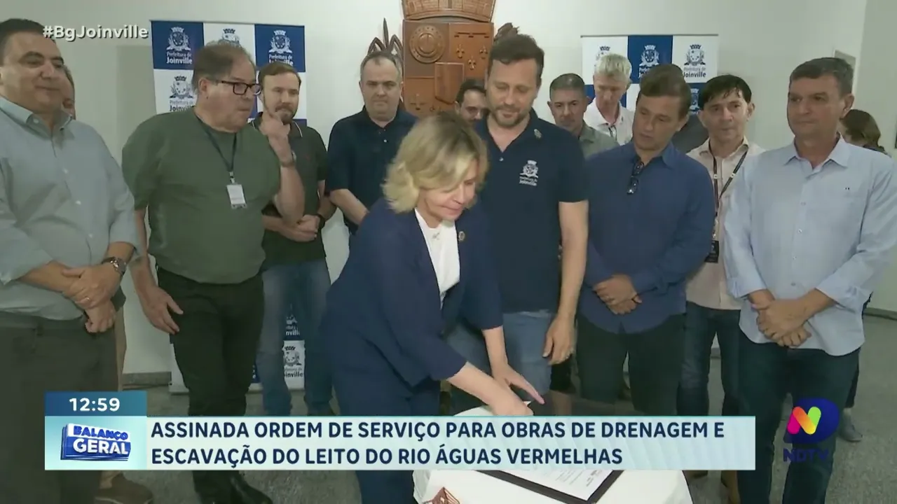 Assinada ordem de serviço para obras de drenagem e escavação do leito do Rio Águas Vermelhas