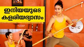 actress iniya shows off her kalari skills 