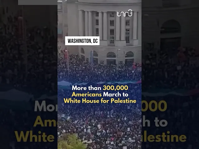 ⁣More than 300,000 people marched to the White House protesting the bombings of civilians in Gaza.