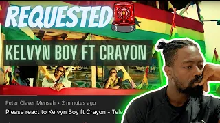 kelvyn boy ft crayon tele music video reaction