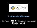 Leetcode 829 Consecutive Numbers Sum divisors