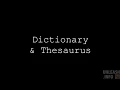 Dictionary Thesaurus in Scrivener