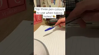 Top three pen colours for making notes