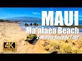 Quick tour using hyper lapse of all of wide sandy Ma alaea Beach at its bay in Maui Hawaii 4K