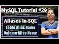 Alias in SQL Column Table Alias SQL Aliases MySQL Database