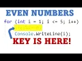 Pick Out Even Numbers With a For Loop and an If C