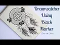 How to draw Dream Catcher using Black Marker DIY Dream Catcher Drawing
