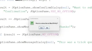 Java JOptionPane Confirm Dialog Box - Get User Input Simple