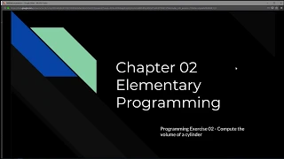 Intro to Java Chapter 02 Exercise 02 - Compute the volume of a cylinder