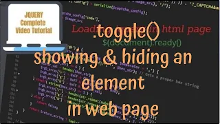 jQuery Tutorials - using jquery toggle method to show and hide elements in web page