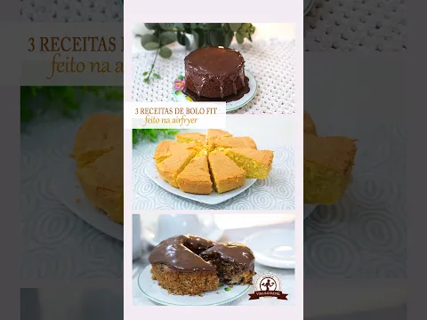 3 Receias de Bolo Fit feito na Airfryer