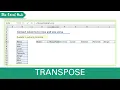 How To Convert Columns To Rows And Rows To Columns Using TRANSPOSE In Excel