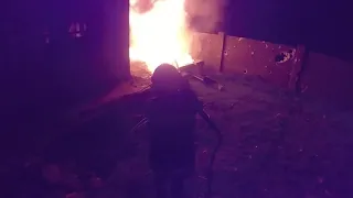 Idlib Bdama Fire In Water Pumping Station Due To Syrian Regime Missile Launcher Shelling 22 1 2019 