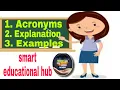 Acronyms Definition And Explanation Of Acronyms Examples Of Acronyms