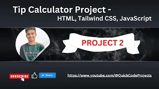 Tip Calculator Using HTML Tailwind CSS JavaScript Beginner Friendly Project with Source Code