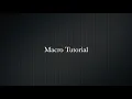 Macro Tutorial for MAC OS X