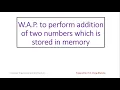 Assembly language program addition of two numbers which stored in memory Using GNUSIM 8085