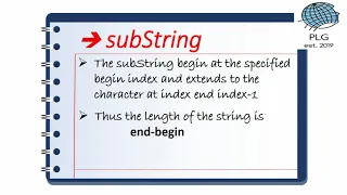 subString method in strin class in java HINDI