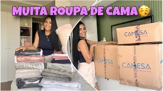OLHA O TANTO DE ROUPAS DE CAMA QUE CHEGOU DA CAMESA😍