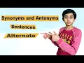 and Antonyms word alternate with sentences