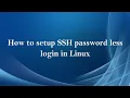 How to setup SSH passwordless login in Linux Tamil