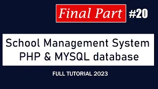 How to Make School Management System Using PHP MYSQL database Part 20
