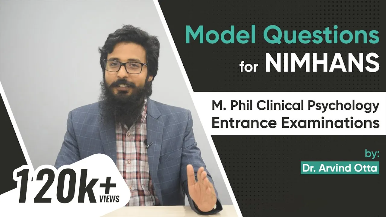 NIMHANS M.Phil Clinical Psychology Entrance Model Questions | Dr. Arvind Otta