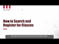 How to Search and Register for Classes