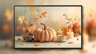 Relaxing Fall Art TV Frame | Cozy Pumpkin & Autumn Vibes | Artistic Fireplace Display