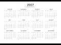 2027 Calendar Printable Free PDF Download US A4 Letter Size
