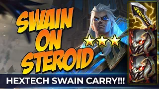 TFT - Swain on Steroid!!! 6 Hextech Swain Carry!!! Teamfight Tactics Indonesia #Shorts