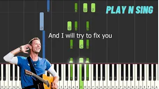 Download Coldplay - Fix You - With Lyrics (Easy Piano Accompaniment Tutorial / Karaoke) MP3