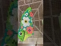 Floral frog Perler bead art